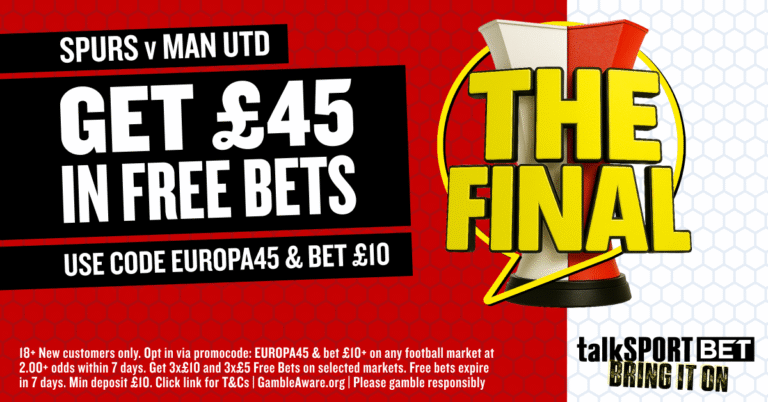 talkSPORT BET Welcome Offer – Get £45 In Footie Free Bets For Spurs vs Manchester Utd