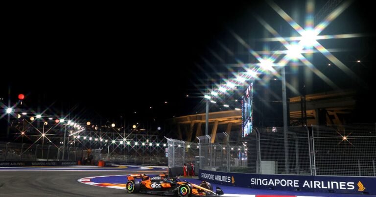 Piastri fastest in heavily disrupted Singapore FP2