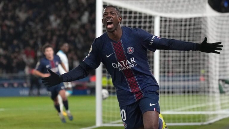 Report, result, goals as Dembele scores twice to help Ligue 1 leaders move four points clear of Lens