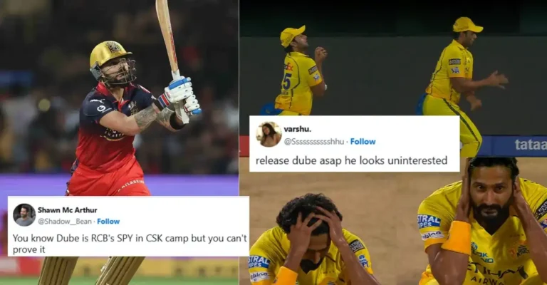 Fans brutally troll Shivam Dube for dropping Virat Kohli’s catch during RCB vs CSK clash at IPL 2026